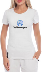 Футболка женская Globuspioner классическая Volkswagen Big Logo белая принт спереди