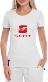 Футболка женская Globuspioner классическая Seat Big Logo белая принт спереди