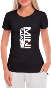 Футболка женская Globuspioner классическая Mini Cooper Motomotive черная принт спереди