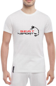 Футболка чоловіча Globuspioner класична Seat Sport біла принт спереду