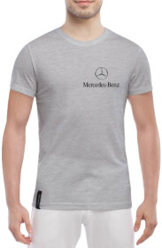 Футболка чоловіча Globuspioner класична Mercedes-Benz Mini Logo сіра принт спереду