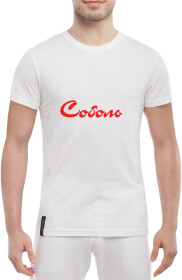 Футболка чоловіча Globuspioner класична ГАЗ Соболь біла принт спереду