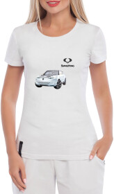 Футболка женская Globuspioner классическая SsangYong Car белая принт спереди