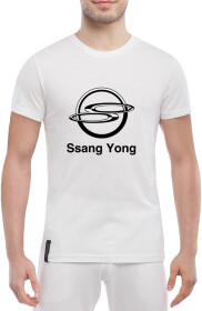 Футболка мужская Globuspioner классическая SsangYong Old Logo белый спереди