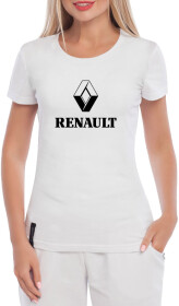 Футболка женская Globuspioner классическая Renault Logo белая принт спереди
