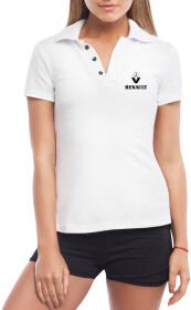 Футболка женская Globuspioner поло Renault Logo белая принт спереди