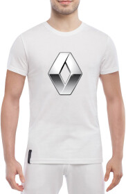 Футболка мужская Globuspioner классическая Renault Big Logo Silver белый спереди
