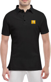Футболка чоловіча Globuspioner поло Renault Mini Logo Yellow чорна принт спереду