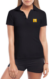 Футболка женская Globuspioner поло Renault Mini Logo Yellow черная принт спереди