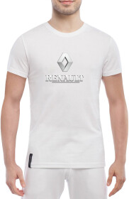 Футболка мужская Globuspioner классическая Renault Logo Silver белый спереди