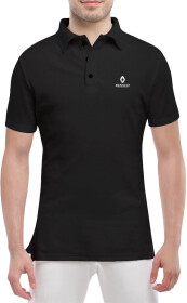 Футболка чоловіча Globuspioner поло Renault Mini Logo Silver чорна принт спереду