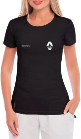 Футболка жіноча Globuspioner класична Renault Mini Sign Silver чорна принт спереду