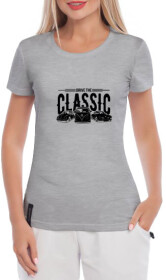 Футболка жіноча Globuspioner класична Volkswagen Drive the Classic сіра принт спереду