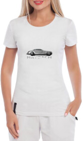 Футболка жіноча Globuspioner класична Maybach Silver біла принт спереду