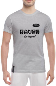 Футболка чоловіча Globuspioner класична Land Rover Go Beyond сіра принт спереду