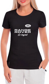 Футболка жіноча Globuspioner класична Land Rover Go Beyond чорна принт спереду