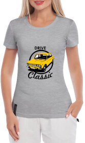 Футболка жіноча Globuspioner класична Lada Drive Classic сіра принт спереду