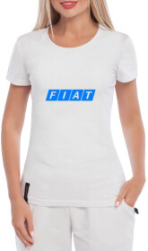 Футболка жіноча Globuspioner класична Fiat Big Logo Squares біла принт спереду