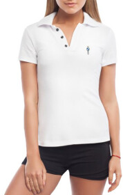 Футболка жіноча Globuspioner поло BMW Mini Logo Key біла принт спереду