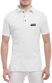 Футболка чоловіча Globuspioner поло I love My BMW v2 біла принт спереду