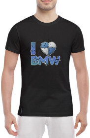 Футболка чоловіча Globuspioner класична I love BMW v2 чорна принт спереду