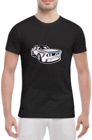 Футболка чоловіча Globuspioner класична BMW 3.0 CSL Race Car чорна принт спереду
