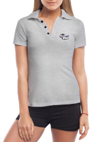 Футболка жіноча Globuspioner поло BMW 3.0 CSL Race Car сіра принт спереду