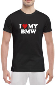 Футболка чоловіча Globuspioner класична I love My BMW v3 чорна принт спереду