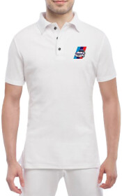 Футболка чоловіча Globuspioner поло BMW E9 Sport біла принт спереду