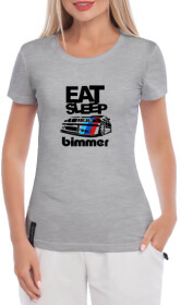 Футболка женская Globuspioner классическая BMW Bimmer серая принт спереди