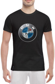 Футболка чоловіча Globuspioner класична BMW Wheel чорна принт спереду