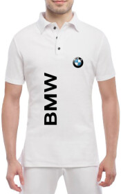 Футболка мужская Globuspioner поло BMW Big Logo Vertical белый спереди