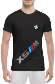 Футболка мужская Globuspioner классическая BMW X5 Big Logo Vertical черный спереди