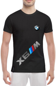 Футболка мужская Globuspioner классическая BMW X6 Big Logo Vertical черный спереди