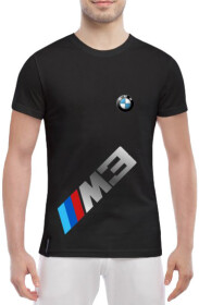 Футболка чоловіча Globuspioner класична BMW M3 Big Logo Vertical чорна принт спереду