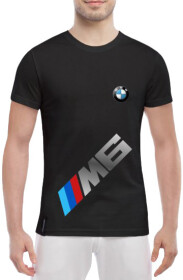 Футболка чоловіча Globuspioner класична BMW M6 Big Logo Vertical чорна принт спереду