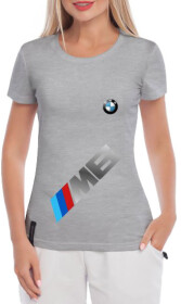 Футболка жіноча Globuspioner класична BMW M6 Big Logo Vertical сіра принт спереду