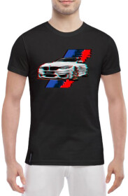 Футболка чоловіча Globuspioner класична BMW M4 Glitch чорна принт спереду