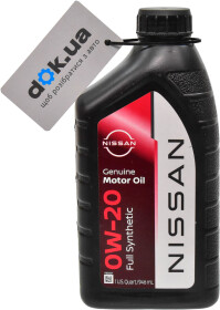 Моторна олива Nissan Genuine Motor Oil 0W-20 синтетична