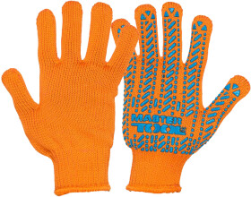 Рукавички робочі MasterTool трикотажні з покриттям ПВХ помаранчеві