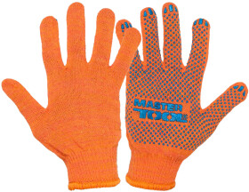 Перчатки рабочие MasterTool Standart трикотажные с покрытием ПВХ оранжевые