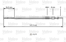 Свеча накала Valeo 345142