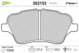 Тормозные колодки Valeo 302153