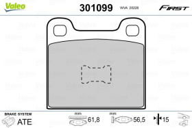 Тормозные колодки Valeo 301099