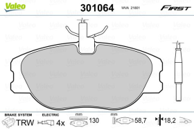 Тормозные колодки Valeo 301064