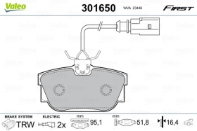 Тормозные колодки Valeo 301650