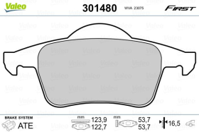 Тормозные колодки Valeo 301480