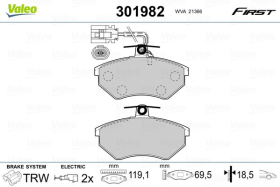 Тормозные колодки Valeo 301982