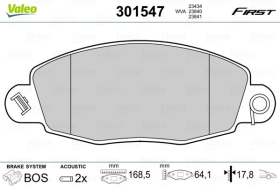 Тормозные колодки Valeo 301547