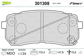 Гальмівні колодки Valeo 301308